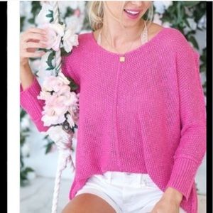 Pink Slouchy Oversized Sweater Top NWT